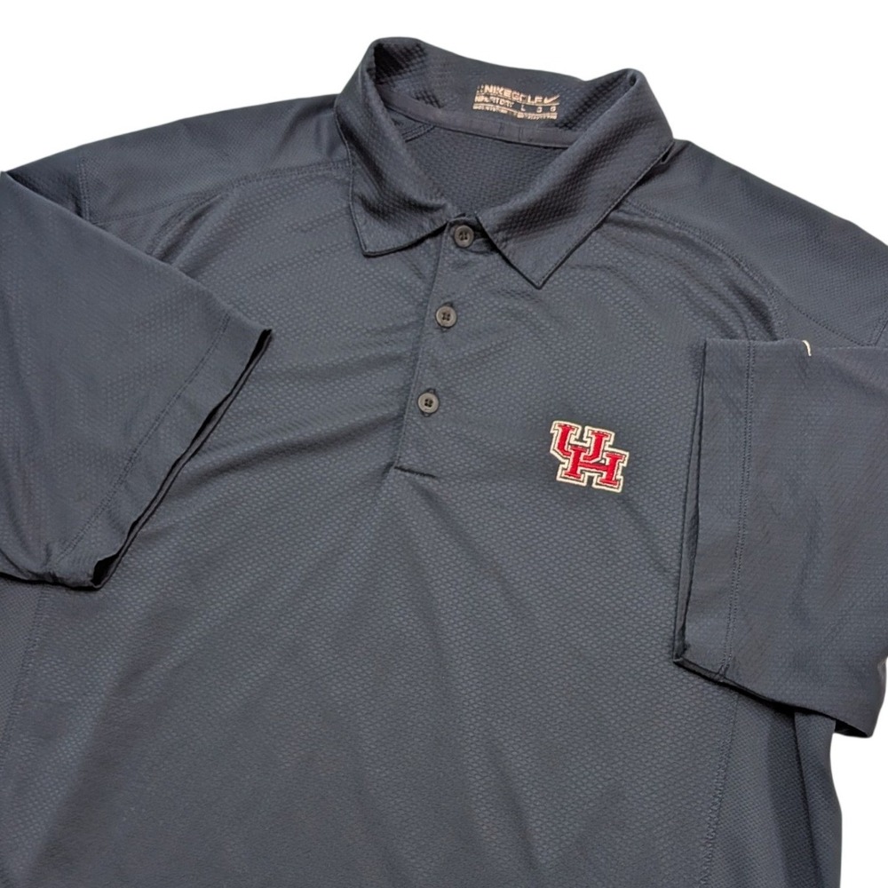 Nike Golf Houston Cougars Dri-FIT Polo‎ Shirt Mens Large Blue Performance NCAA